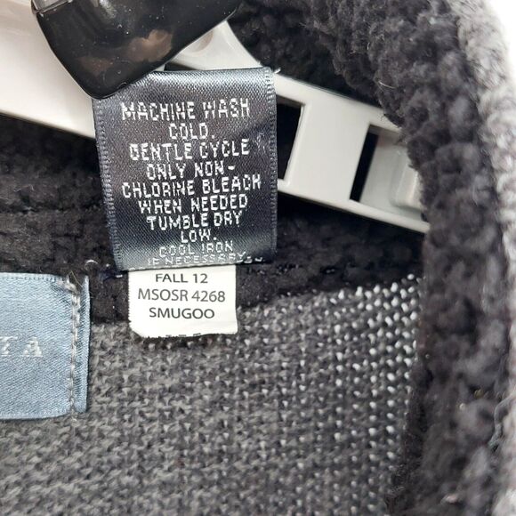 Oscar De La Renta Sweater Mens Sz XL Gray Cable Knit Henley Collar Grandpacore - Picture 5 of 6